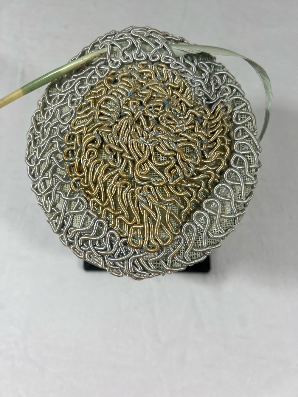Vintage Multi-toned Metallic Wirework Pillbox Hat